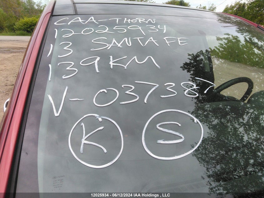 2013 Hyundai Santa Fe Sport VIN: 5XYZUDLA3DG037387 Lot: 12025934