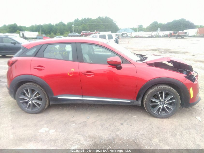 2016 Mazda Cx-3 Grand Touring VIN: JM1DKBD72G0112288 Lot: 12026104