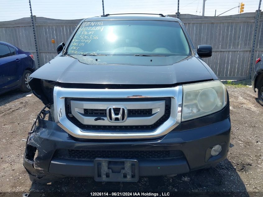 2011 Honda Pilot Touring VIN: 5FNYF4H93BB506356 Lot: 12026114