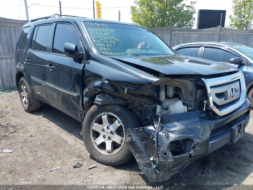 2011 Honda Pilot Touring VIN: 5FNYF4H93BB506356 Lot: 12026114