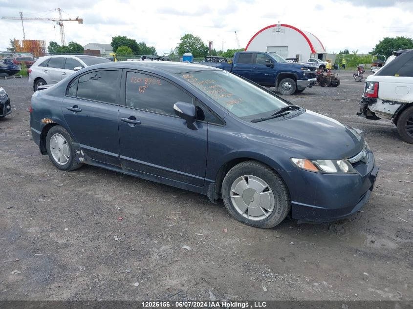 2007 Honda Civic Hybrid VIN: JHMFA36297S801217 Lot: 12026156