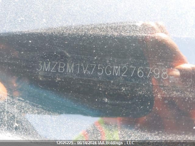 2016 Mazda 3 Mazda VIN: 3MZBM1V75GM276798 Lot: 12026225