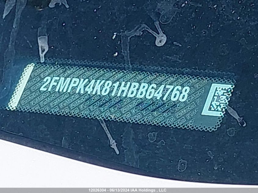 2017 Ford Edge Titanium VIN: 2FMPK4K81HBB64768 Lot: 12026304