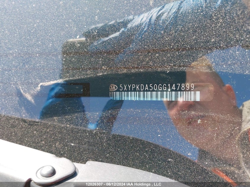 2016 Kia Sorento VIN: 5XYPKDA50GG147899 Lot: 12026307