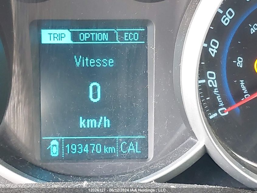 2014 Chevrolet Cruze Eco VIN: 1G1PJ5SB1E7240124 Lot: 12026327