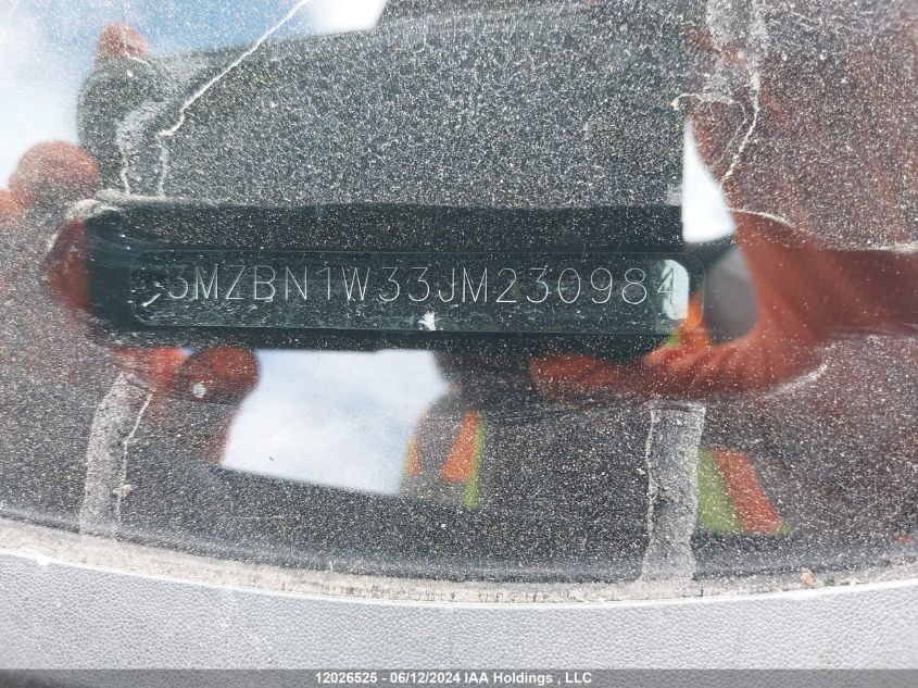 2018 Mazda 3 Grand Touring VIN: 3MZBN1W33JM230984 Lot: 12026525