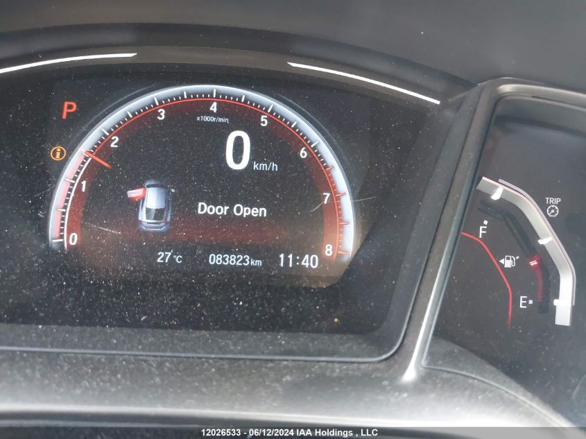 2019 Honda Civic Hatchback VIN: SHHFK7H93KU301624 Lot: 12026533