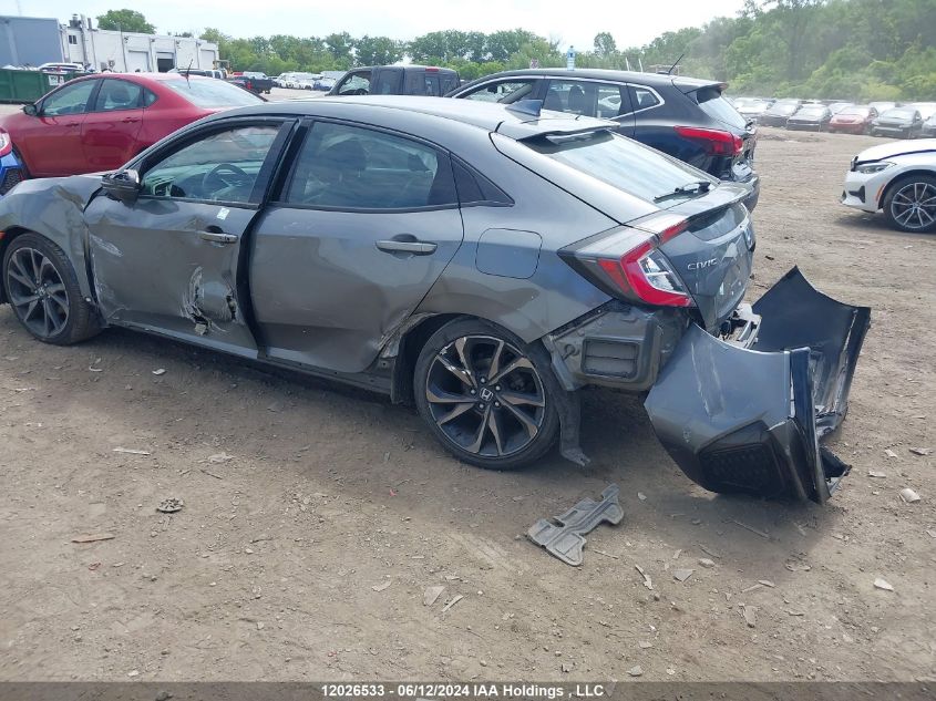 2019 Honda Civic Hatchback VIN: SHHFK7H93KU301624 Lot: 12026533