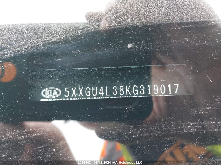 2019 Kia Optima VIN: 5XXGU4L38KG319017 Lot: 12026542