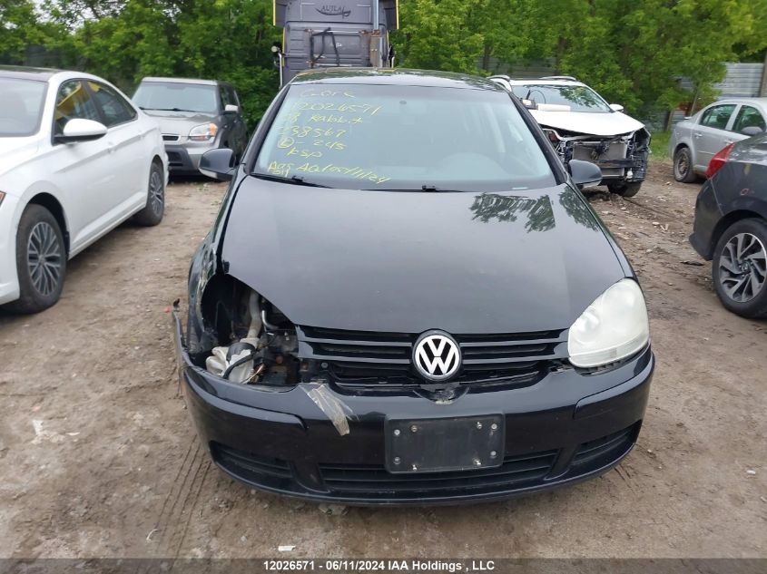 2008 Volkswagen Rabbit VIN: WVWCA71K78W238567 Lot: 12026571