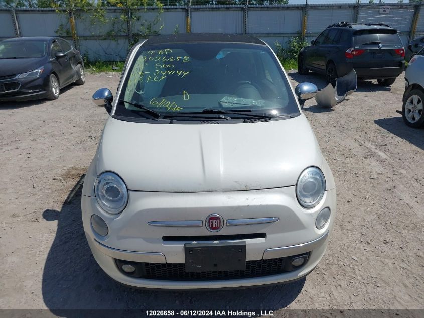 2014 Fiat 500 Lounge VIN: 3C3CFFER0ET249144 Lot: 12026658