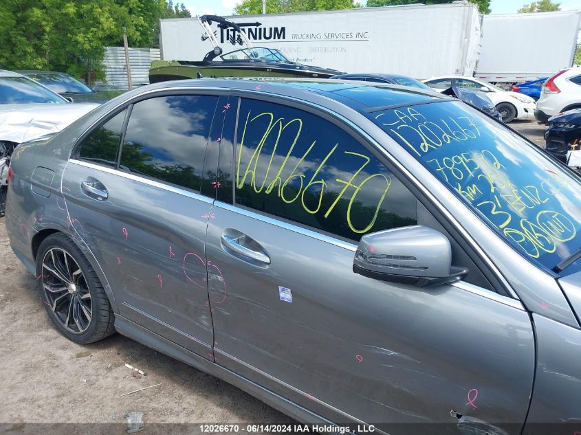 2013 Mercedes-Benz C-Class VIN: WDDGF8JB2DA789592 Lot: 12026670