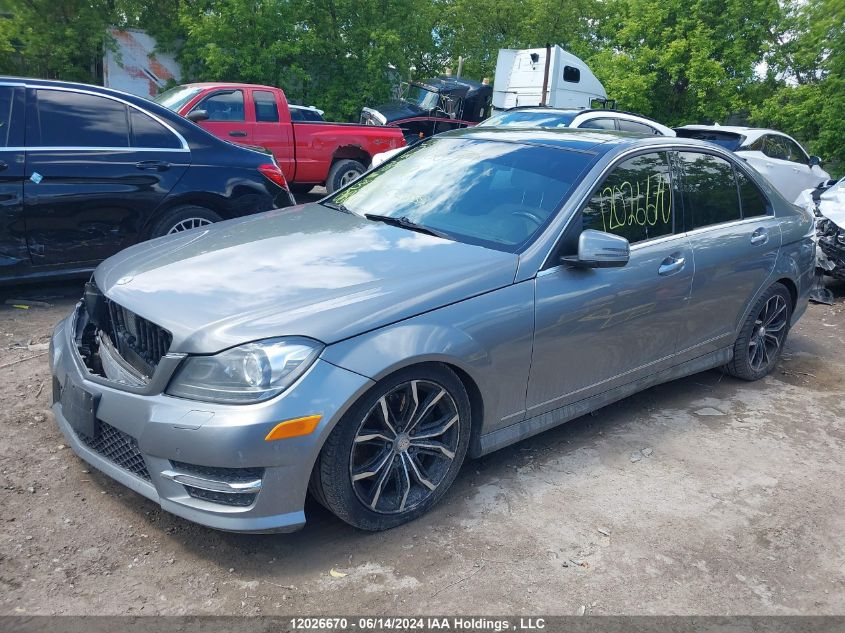 2013 Mercedes-Benz C-Class VIN: WDDGF8JB2DA789592 Lot: 12026670