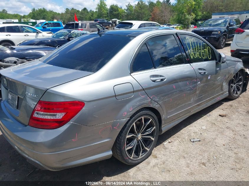 2013 Mercedes-Benz C-Class VIN: WDDGF8JB2DA789592 Lot: 12026670