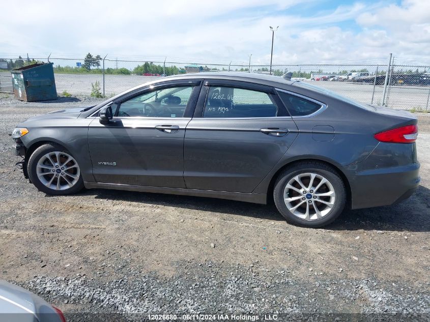 2019 Ford Fusion Hybrid Sel VIN: 3FA6P0MU8KR155858 Lot: 12026680