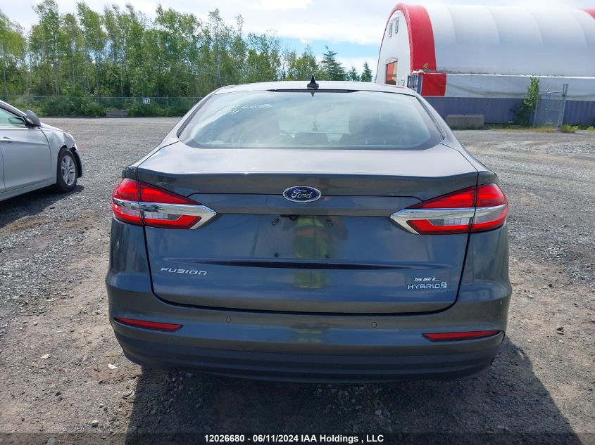 2019 Ford Fusion Hybrid Sel VIN: 3FA6P0MU8KR155858 Lot: 12026680