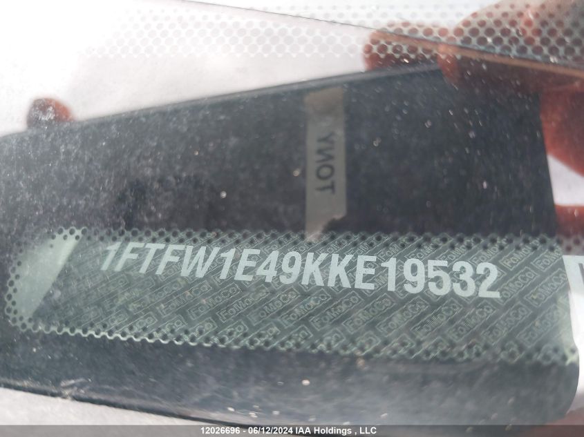 2019 Ford F-150 Xlt VIN: 1FTFW1E49KKE19532 Lot: 12026696