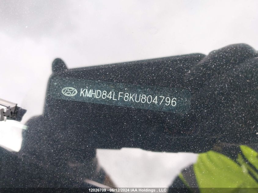 2019 Hyundai Elantra Preferred VIN: KMHD84LF8KU804796 Lot: 12026709