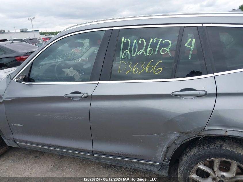 2014 BMW X3 xDrive28I VIN: 5UXWX9C57E0D36366 Lot: 12026724