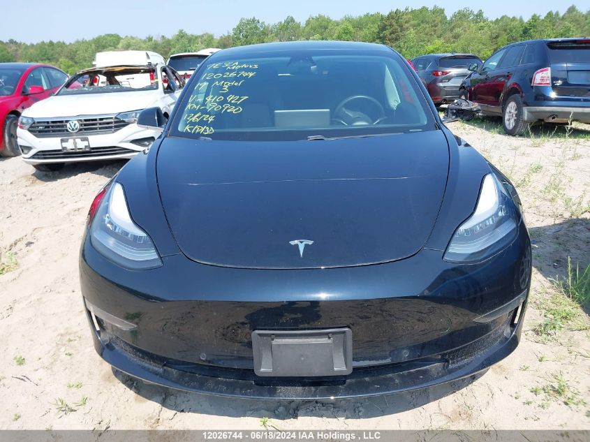 2019 Tesla Model 3 VIN: 5YJ3E1EAXKF410427 Lot: 12026744