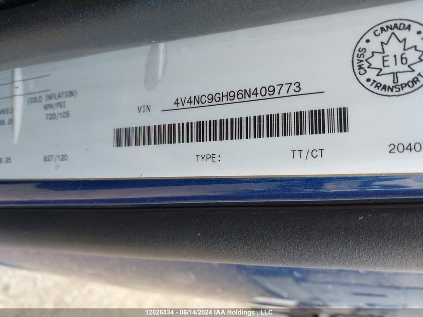 2006 Volvo Vn L VIN: 4V4NC9GH96N409773 Lot: 12026834