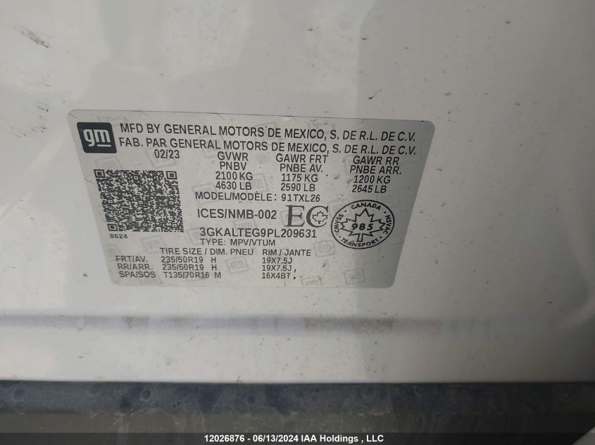 2023 GMC Terrain VIN: 3GKALTEG9PL209631 Lot: 12026876