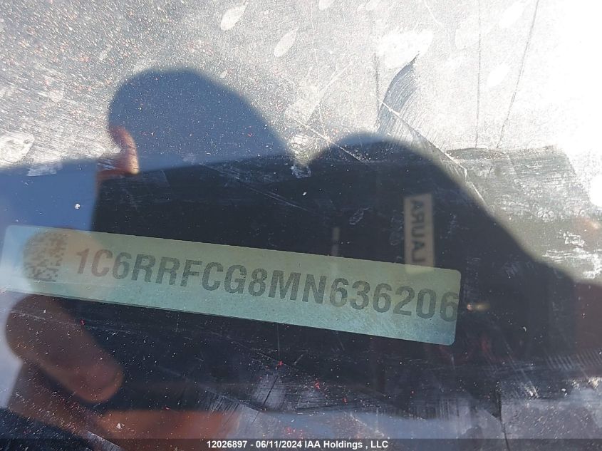 2021 Ram 1500 Tradesman VIN: 1C6RRFCG8MN636206 Lot: 12026897