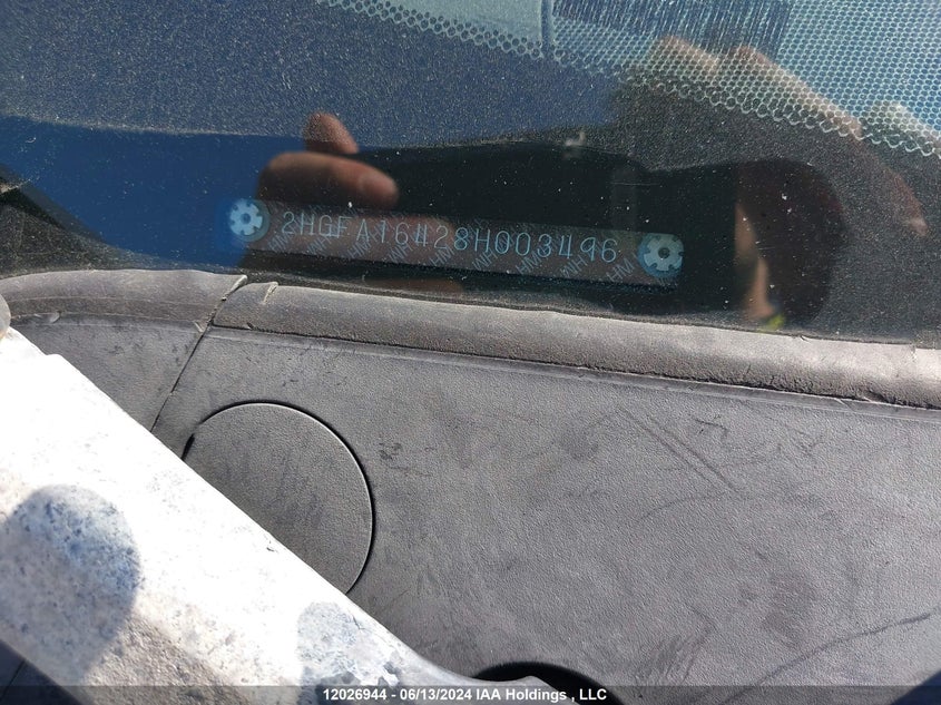 2008 Honda Civic Dx-G VIN: 2HGFA16428H003496 Lot: 12026944