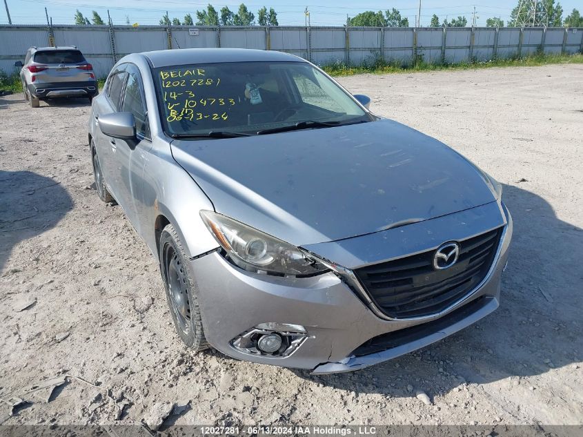 2014 Mazda Mazda3 VIN: JM1BM1L76E1104733 Lot: 12027281