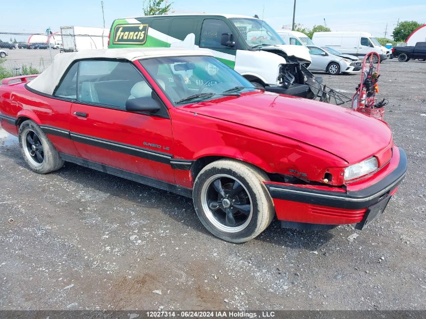 1991 Pontiac Sunbird Le VIN: 1G2JB31TXM7630294 Lot: 12027314