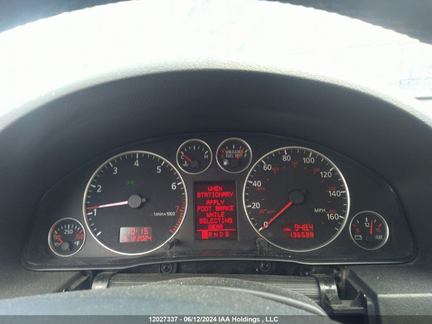 2004 Audi A6 VIN: WAUCD64B54N081907 Lot: 12027337