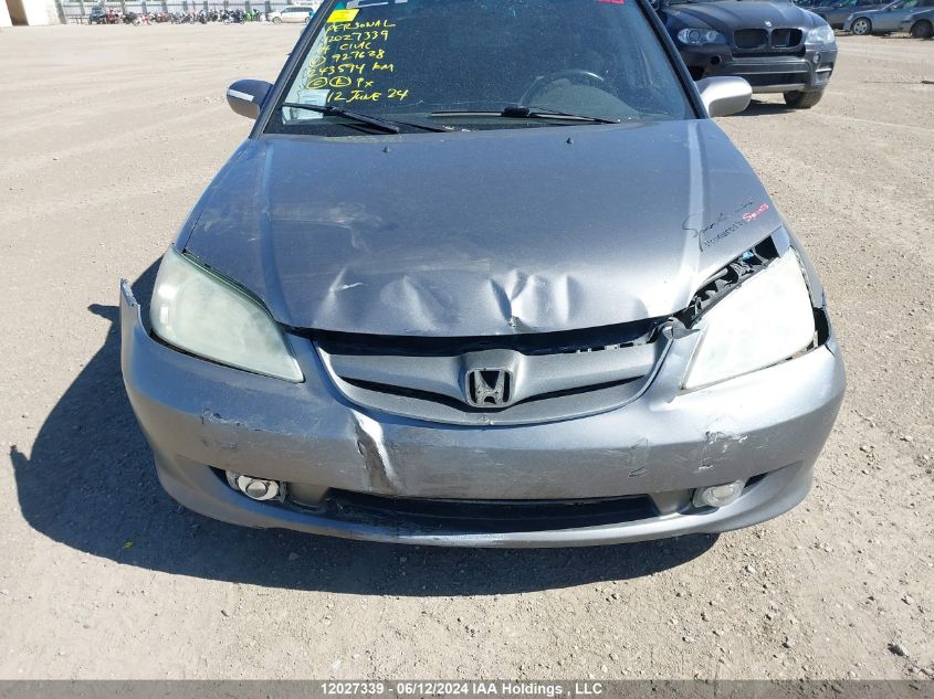 2004 Honda Civic Si Si VIN: 2HGES16834H927628 Lot: 12027339