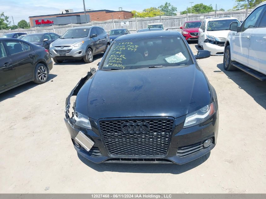 2011 Audi A4 VIN: WAUFFCFL0BN025849 Lot: 12027468