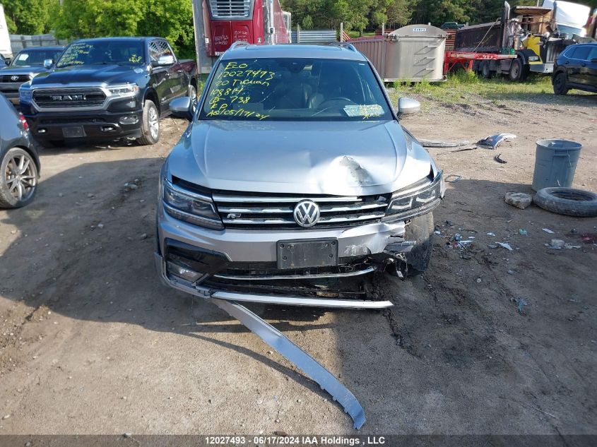 2020 Volkswagen Tiguan VIN: 3VV4B7AX7LM108814 Lot: 12027493