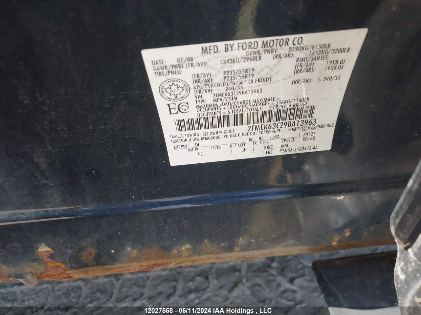 2009 Ford Flex Limited VIN: 2FMEK63C29BA13963 Lot: 12027558