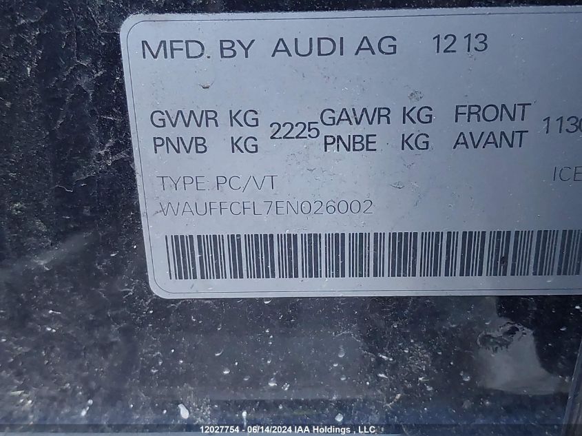 WAUFFCFL7EN026002 2014 Audi A4