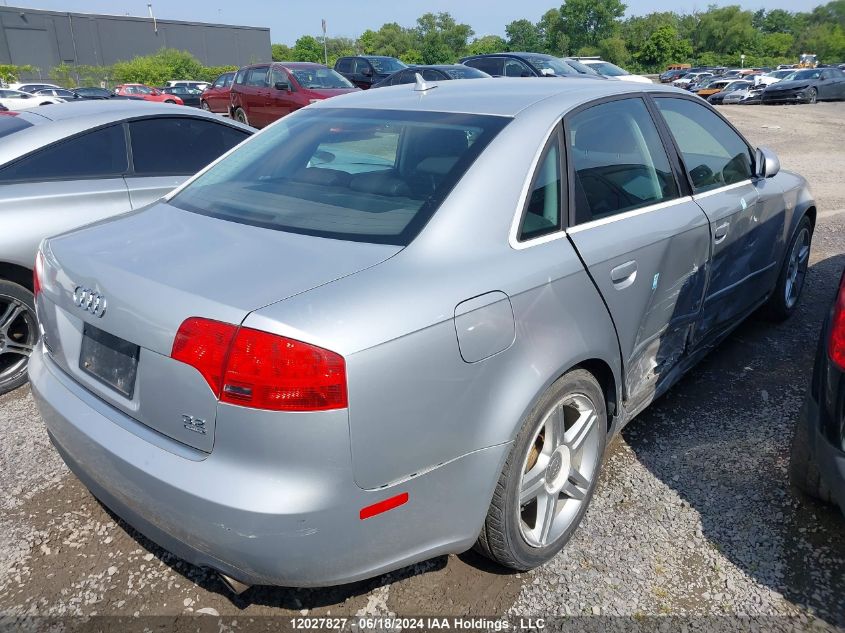 2007 Audi A4 VIN: WAUDH78E67A087116 Lot: 12027827