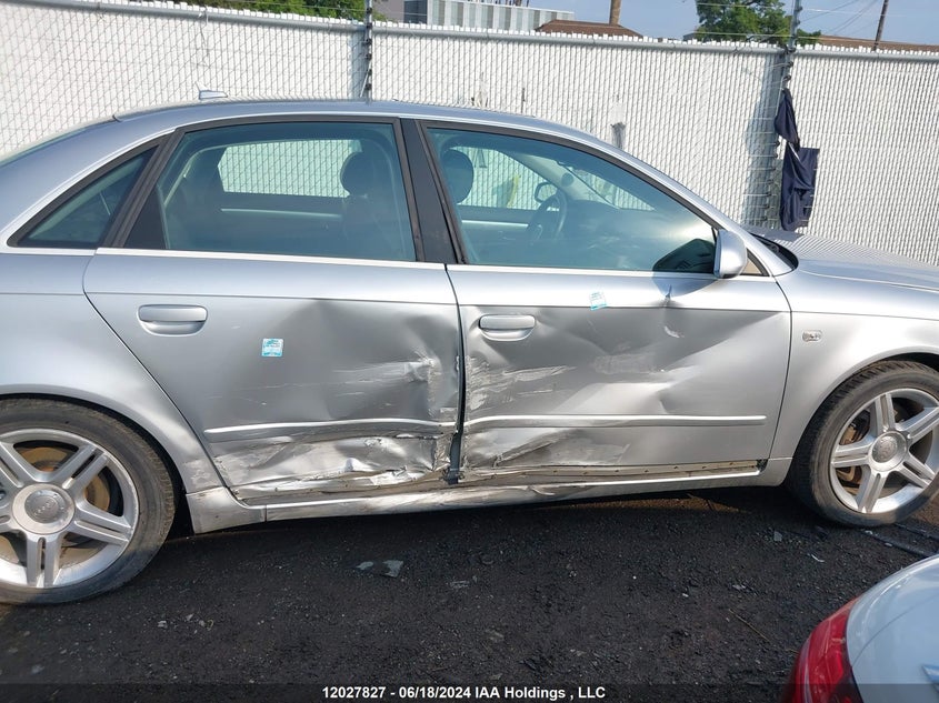 2007 Audi A4 VIN: WAUDH78E67A087116 Lot: 12027827