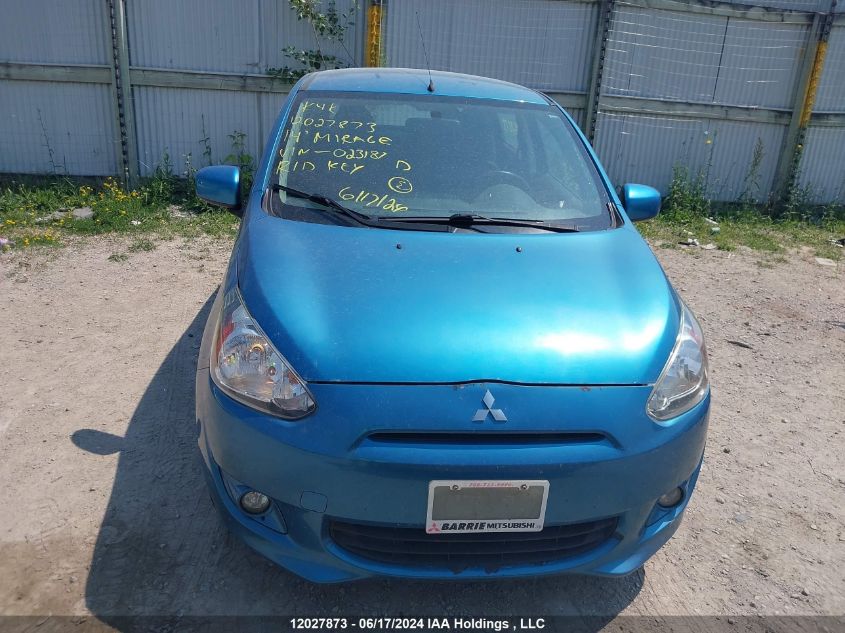 2014 Mitsubishi Mirage Es VIN: ML32A4HJ3EH023181 Lot: 12027873