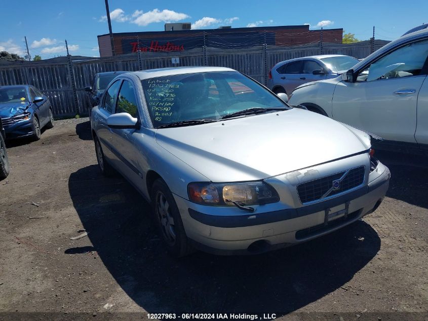 2002 Volvo S60 VIN: YV1RH58D722194936 Lot: 12027963