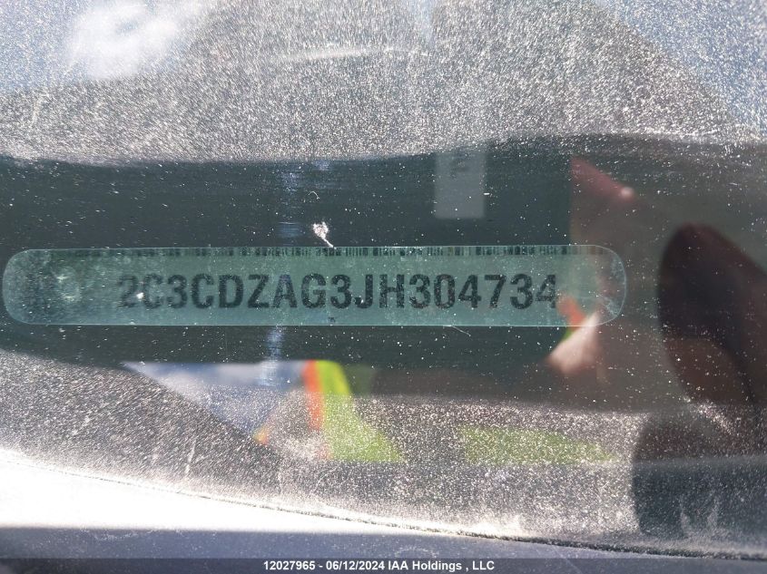 2018 Dodge Challenger Sxt VIN: 2C3CDZAG3JH304734 Lot: 12027965