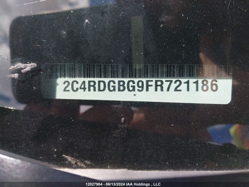 2015 Dodge Grand Caravan Se VIN: 2C4RDGBG9FR721186 Lot: 12027984