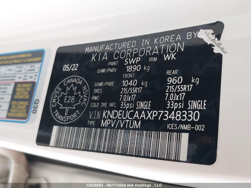 2023 Kia Seltos VIN: KNDEUCAAXP7348330 Lot: 12028053