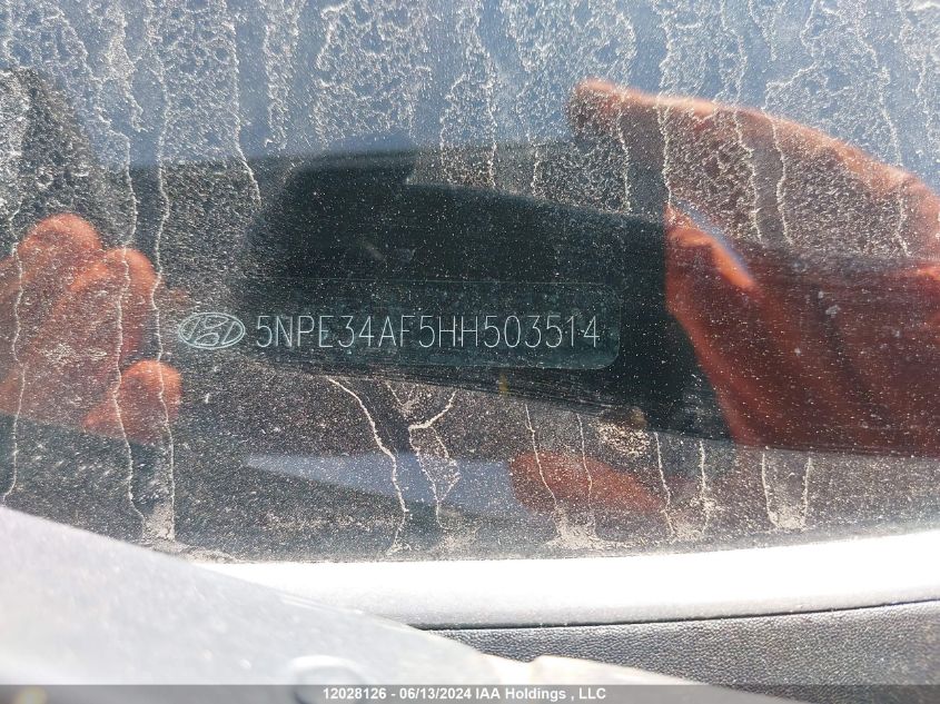 2017 Hyundai Sonata VIN: 5NPE34AF5HH503514 Lot: 12028126
