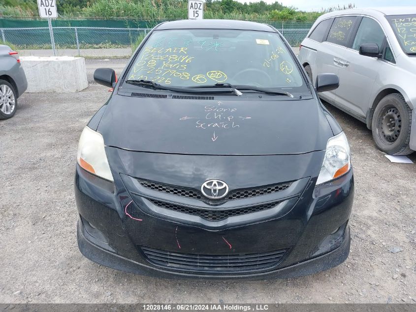 2008 Toyota Yaris VIN: JTDBT923681257908 Lot: 12028146