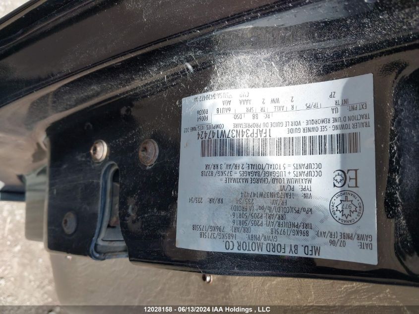 2007 Ford Focus VIN: 1FAFP34N37W147424 Lot: 12028158