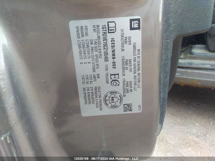 2012 GMC Sierra 1500 VIN: 1GTR2VE76CZ185496 Lot: 12028189