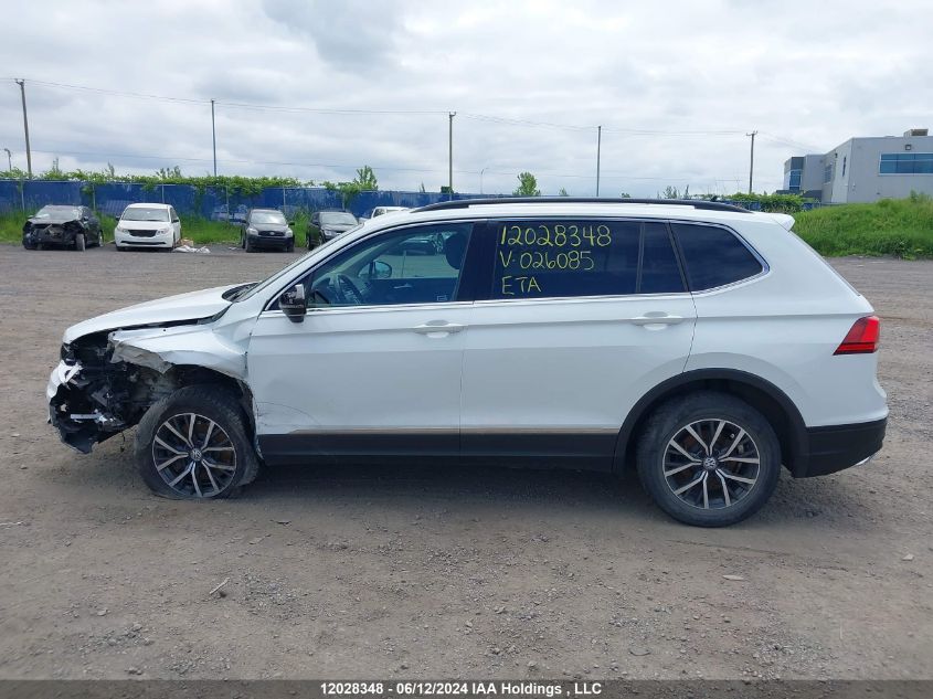 2019 Volkswagen Tiguan VIN: 3VV2B7AX7KM026085 Lot: 12028348