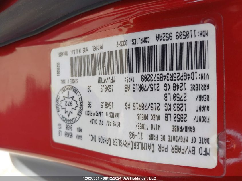 2004 Dodge Caravan Se VIN: 1D4GP25R34B573209 Lot: 12028351