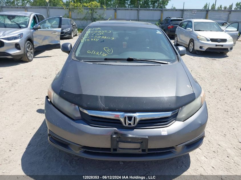 2012 Honda Civic Sdn VIN: 2HGFB2E5XCH043203 Lot: 12028353